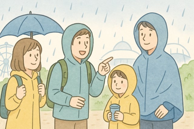 万博 雨の日 子供連れ